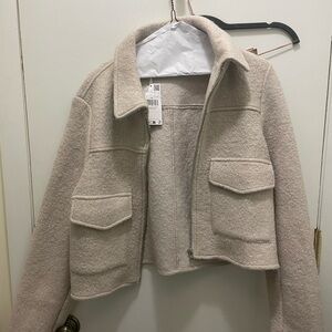 Mango Cream Pea Coat for Women